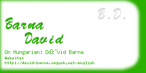barna david business card